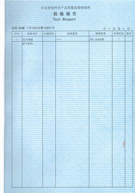 الصين Cangzhou Weisitai Scaffolding Co., Ltd. الشهادات